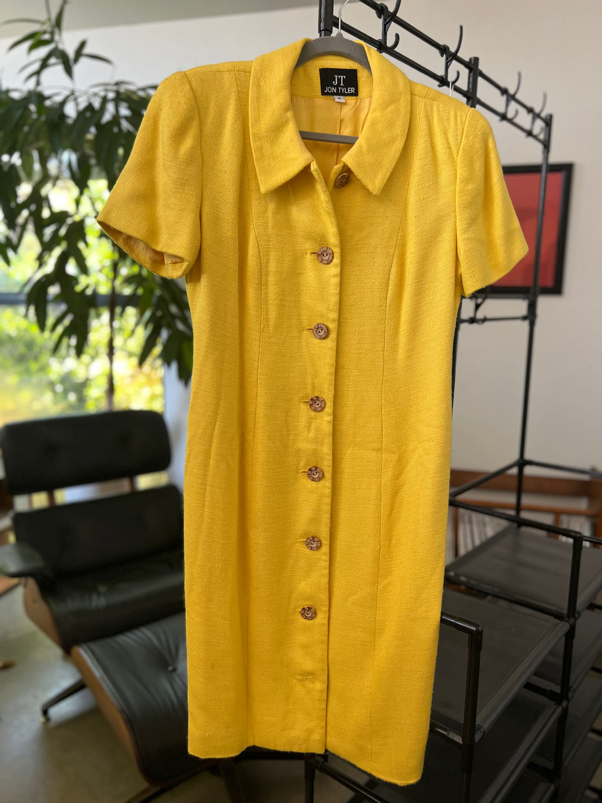 1980's Yellow Button-up Dress
