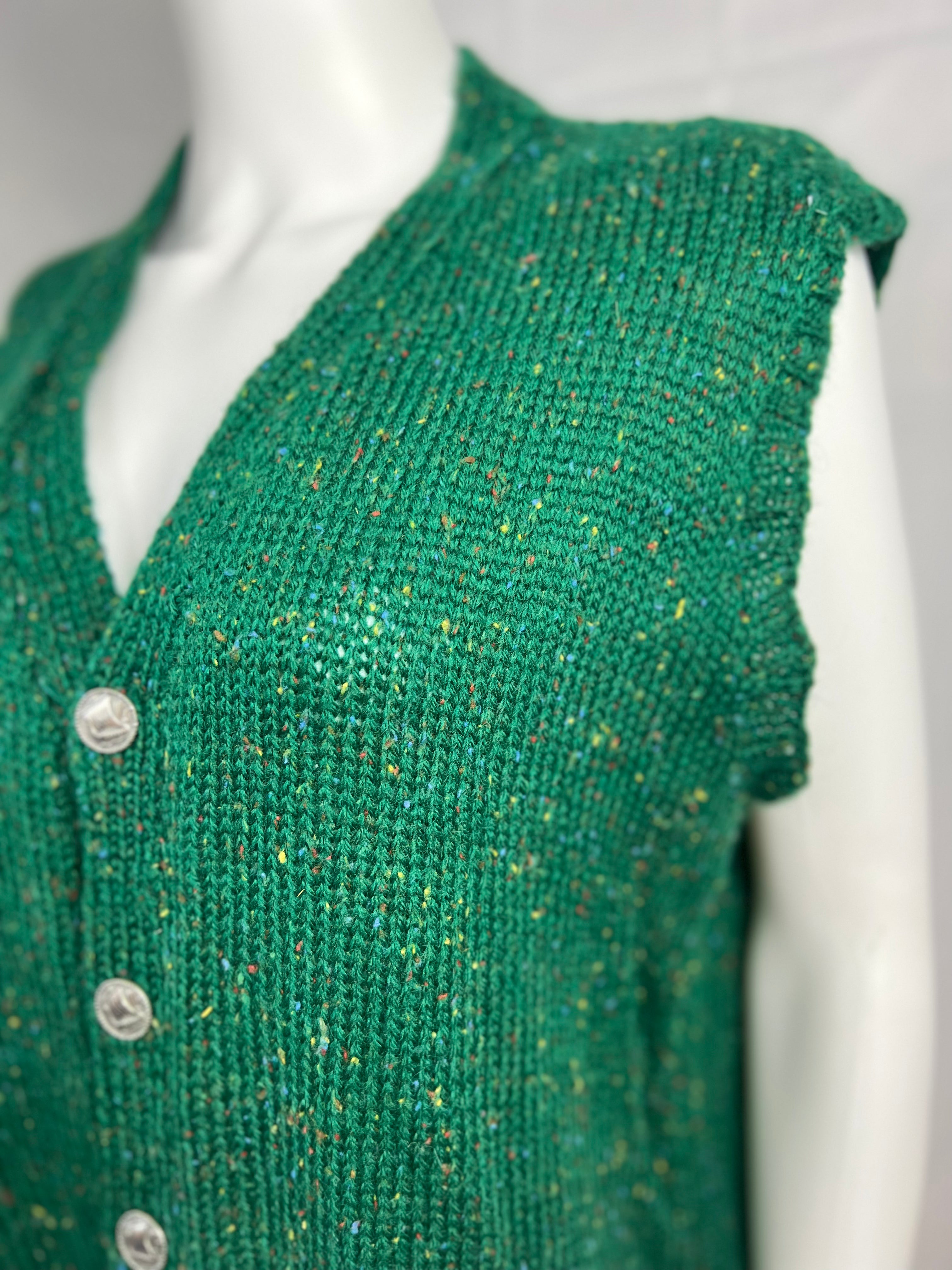 1980's Dark Green Knit Vest