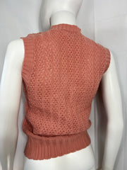 1980's Blush Pink Knit Sweater Vest
