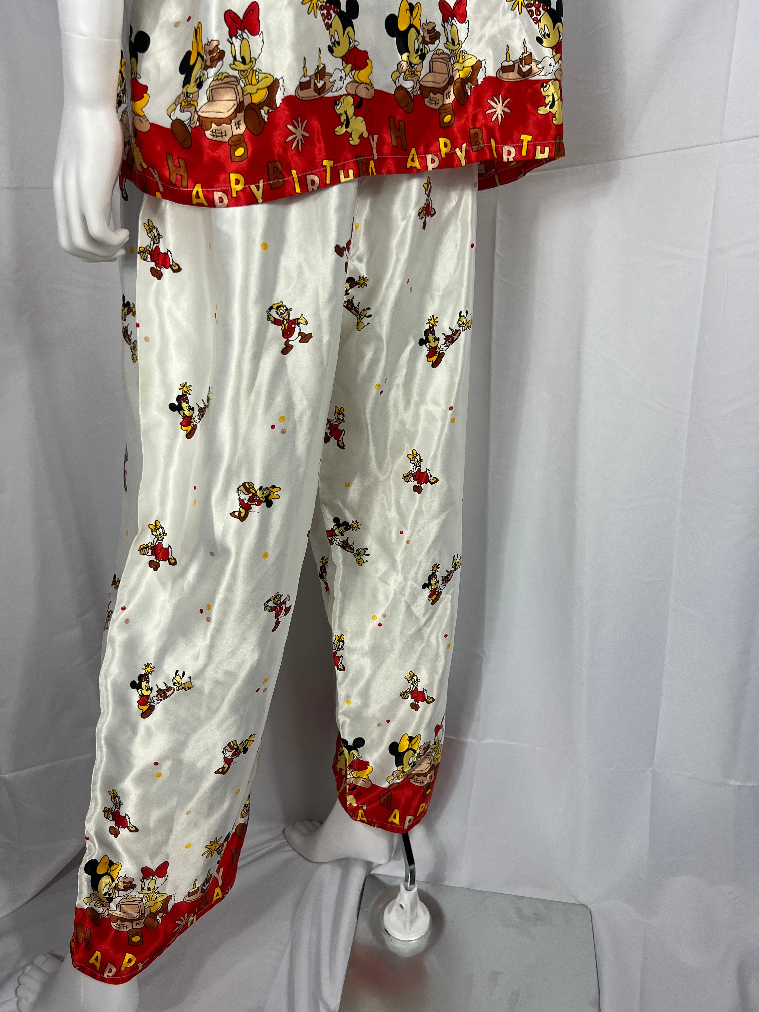 1980's Disney "Happy Birthday" Satin Pajamas
