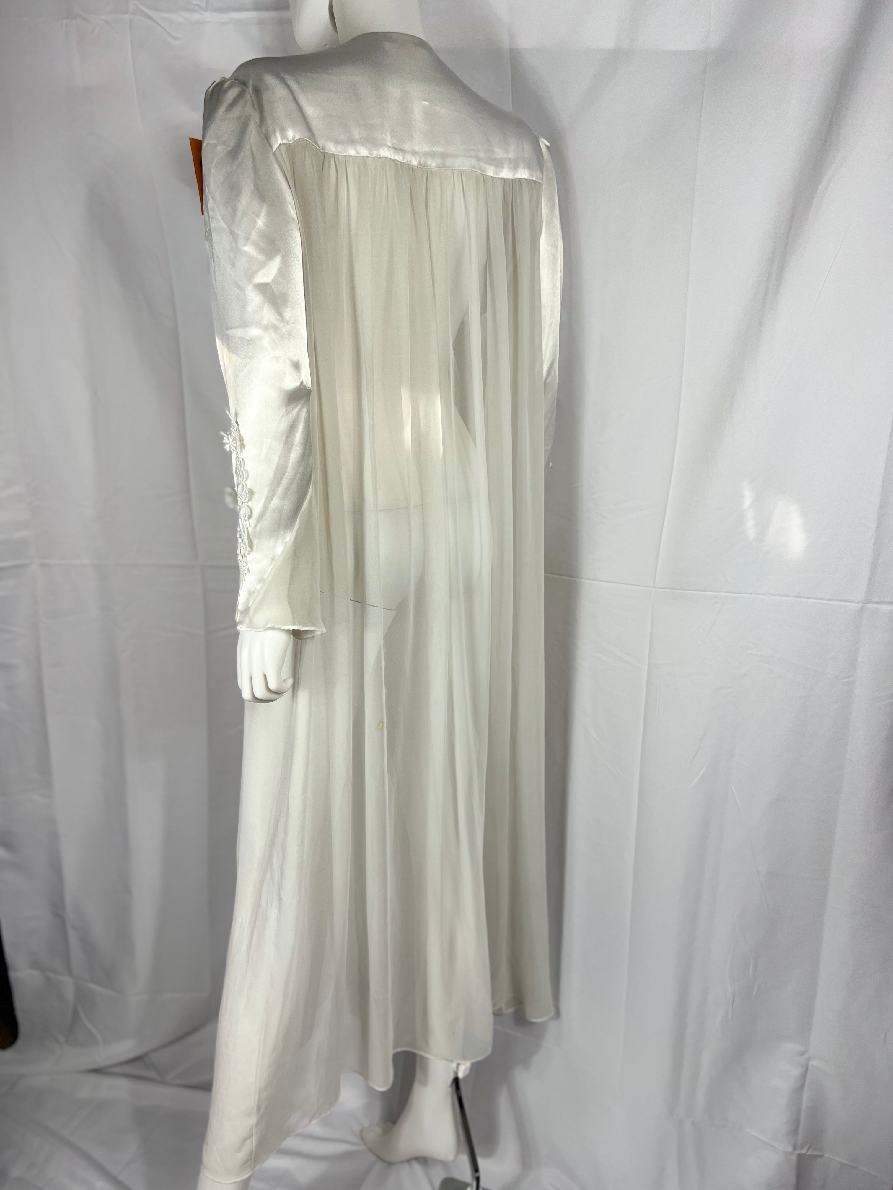 1980's White Sheer Bridal Robe