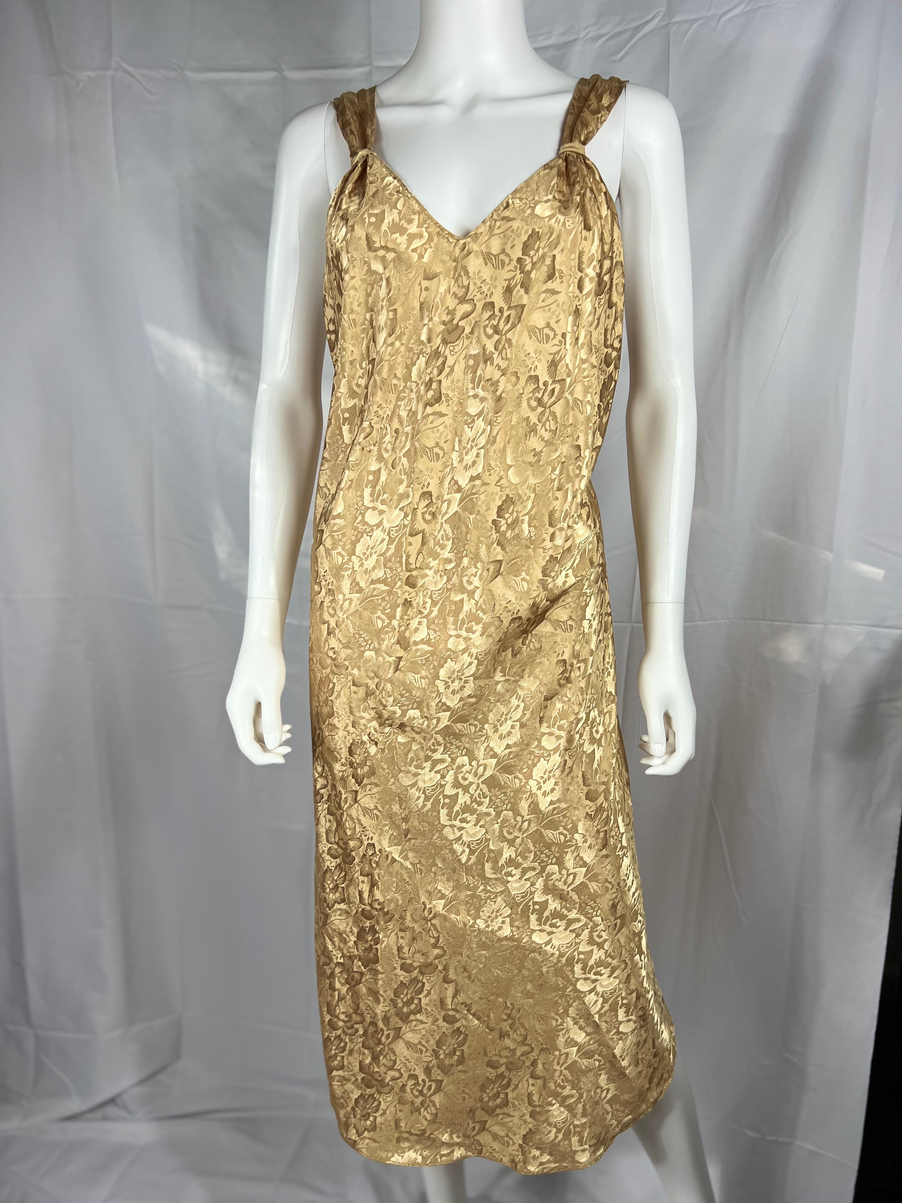 1990's Gold Lace Robe & Gold Satin Nightgown
