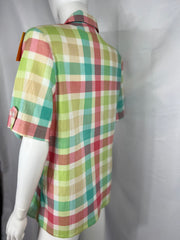 1980's Vintage Pastel Checkered Button Shirt (NWT)