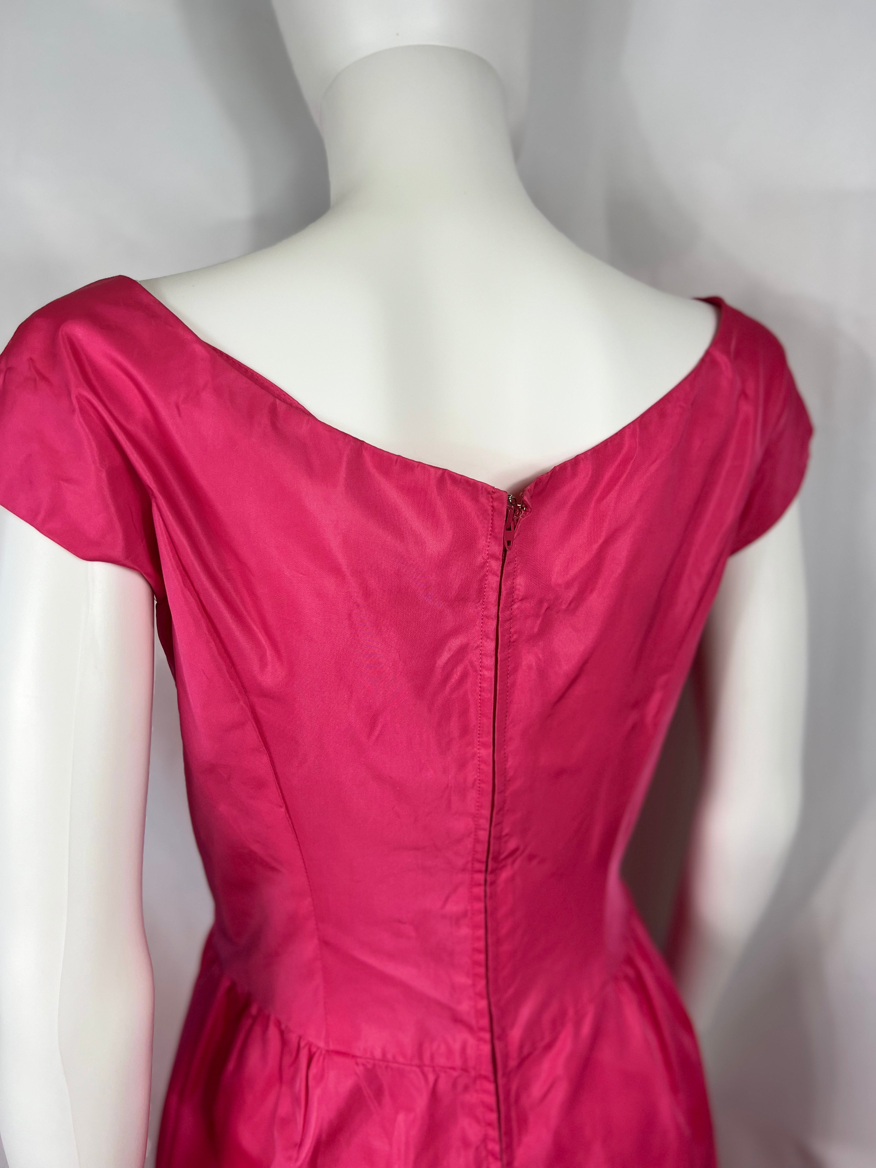 1950's Hot Pink Cocktail Dress Lorrie Deb SF