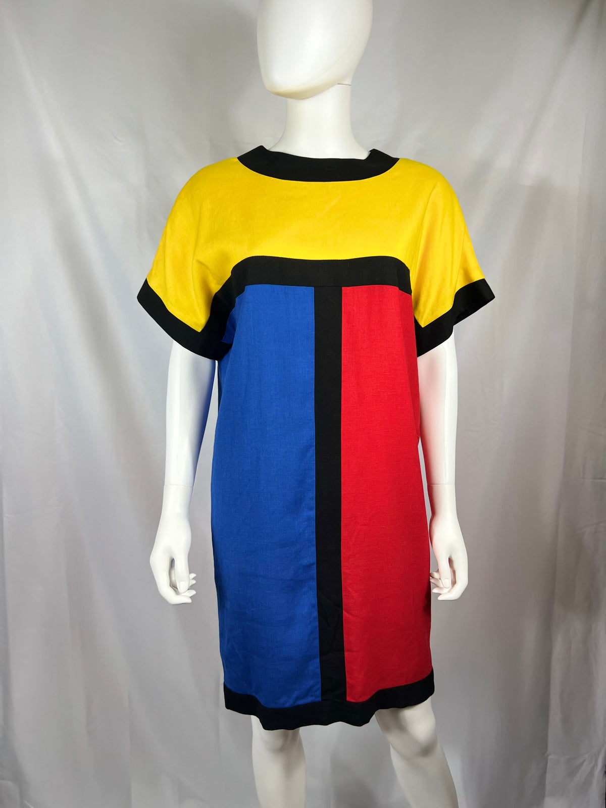 1980's Colorblock Shift Dress