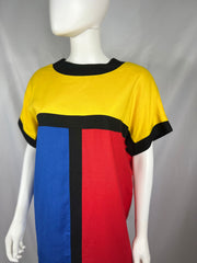 1980's Colorblock Shift Dress