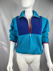1980-90's North Face: Turquoise/Purple Half-zip fleece