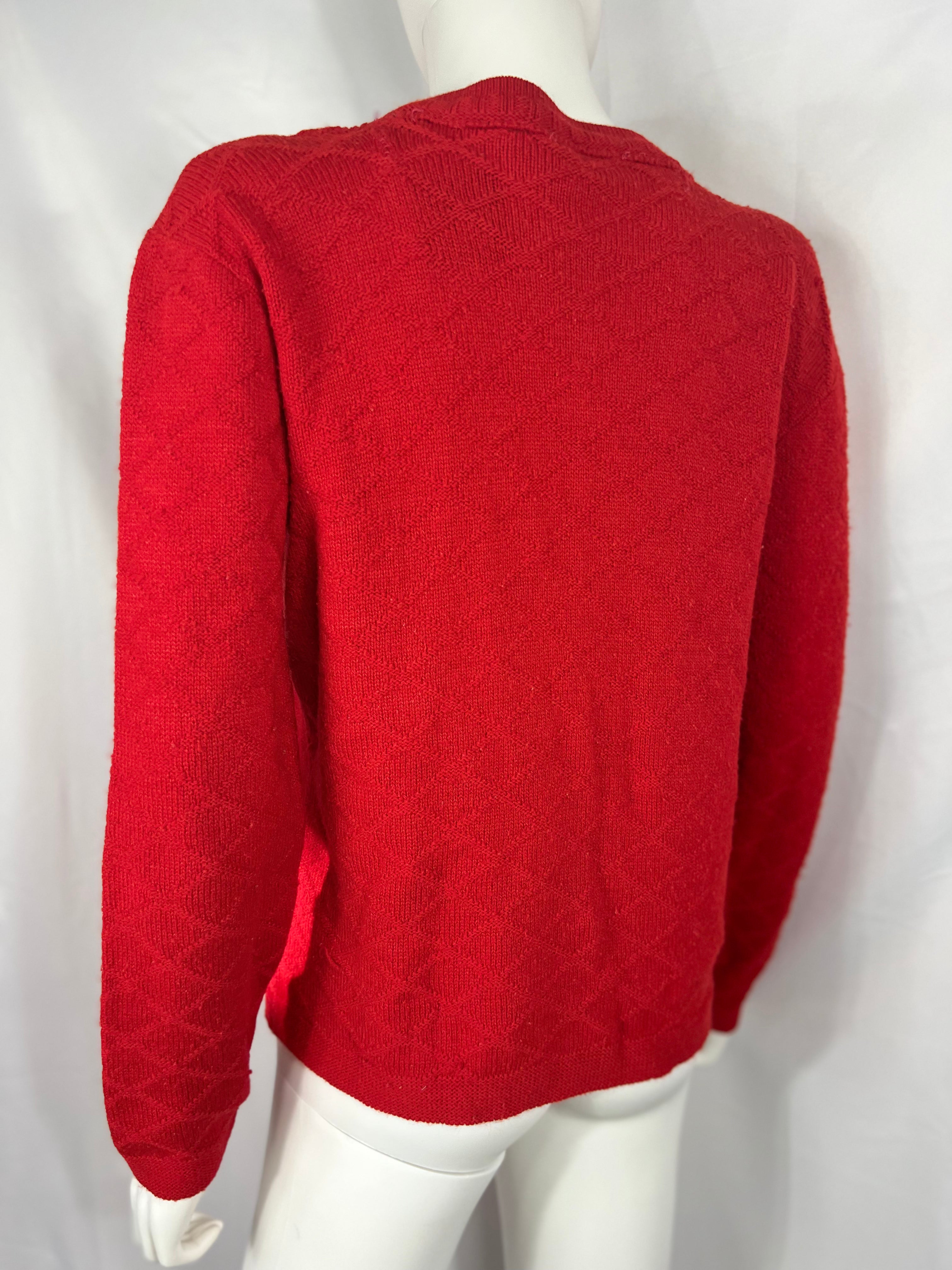 1970's Red Knit Cardigan