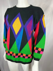 1980-90's Colorful Print Sweater