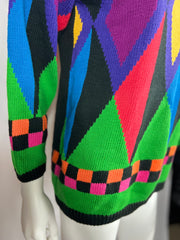 1980-90's Colorful Print Sweater