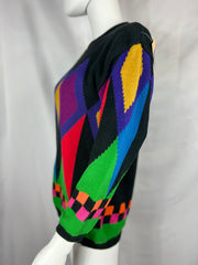 1980-90's Colorful Print Sweater