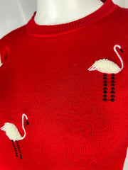1980's Red Swan Sweater