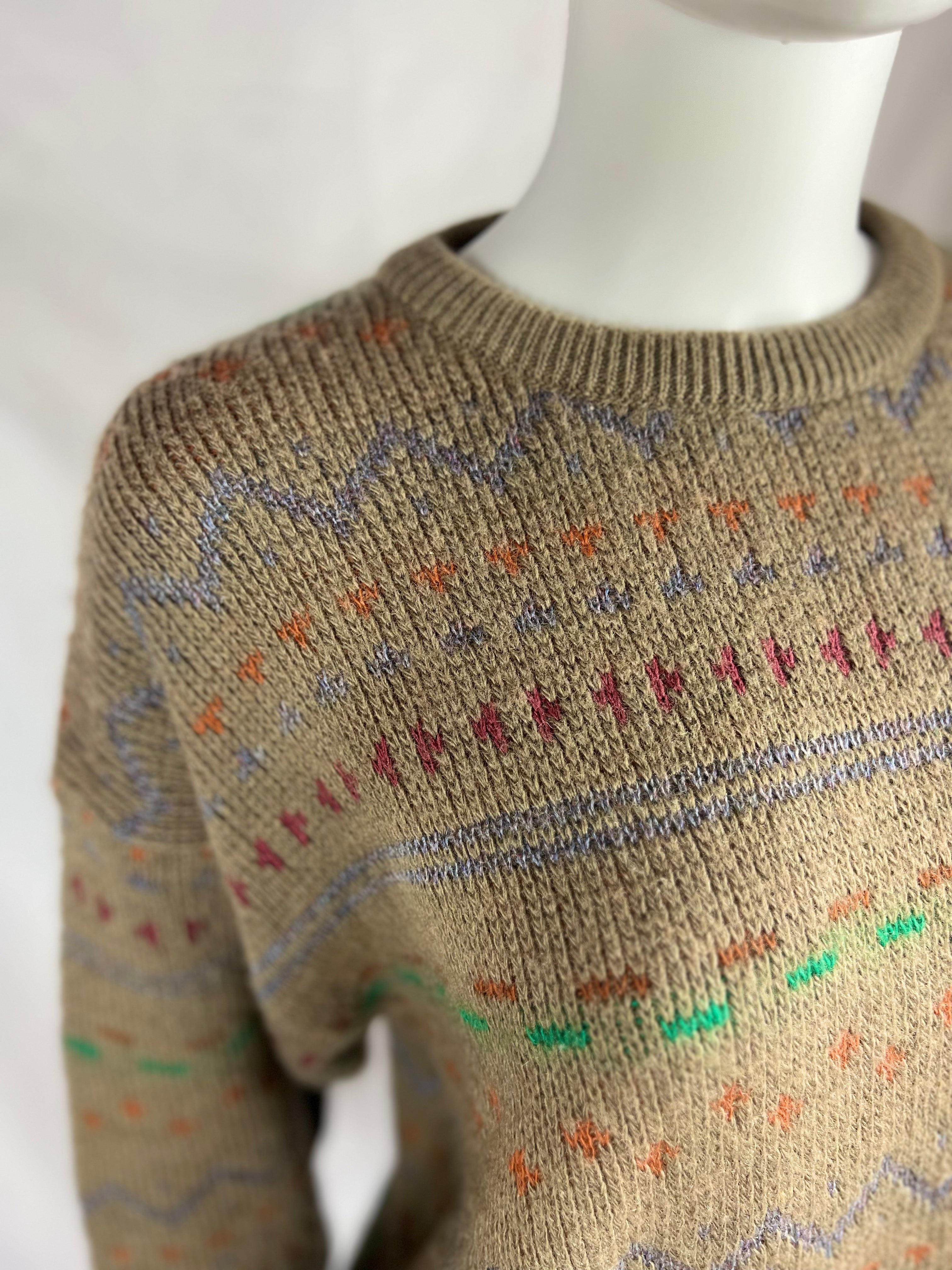 1980's Multi-Brown Wool Sweater