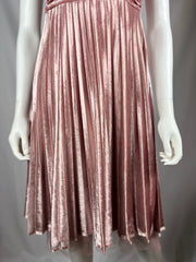 00's Pink Velvet/Fur Pleated Dress