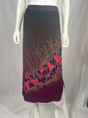 90's Asian-Style Floral Stretch Skirt